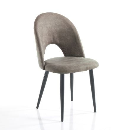 Krzesło kuchenne z efektem postarzanej skóry syntetycznej 4 sztuki - Renetta Viadurini