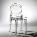 Krzesło kuchenne z poliwęglanu Made in Italy 4 sztuki - lód
