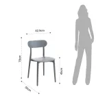 Krzesło kuchenne z białego lub matowego szarego polipropylenu, 4 sztuki - Mediolan Viadurini