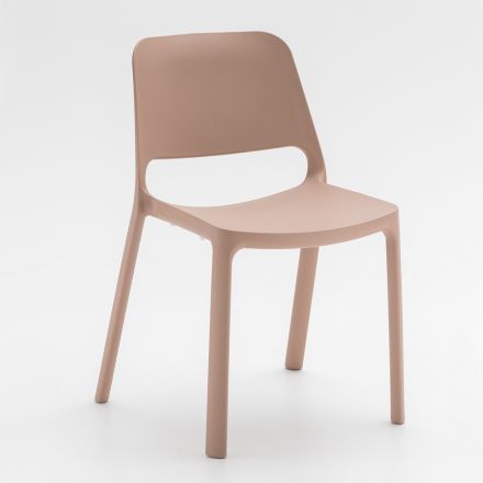 Krzesło kuchenne z kolorowego polipropylenu Made in Italy, 4 sztuki - Elvira Viadurini
