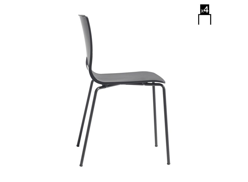 Krzesło kuchenne z technopolimeru Made in Italy 4 sztuki - Garland Viadurini
