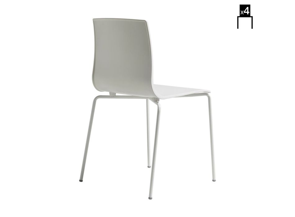 Krzesło kuchenne z technopolimeru Made in Italy 4 sztuki - Garland Viadurini