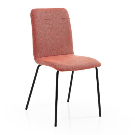 Krzesło kuchenne z kolorowej tkaniny i metalu o nowoczesnym designie - Hermiona Viadurini