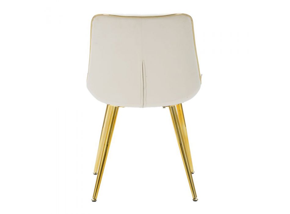Krzesło kuchenne z tkaniny ze złotymi metalowymi nogami, 2 sztuki - Ezia Viadurini