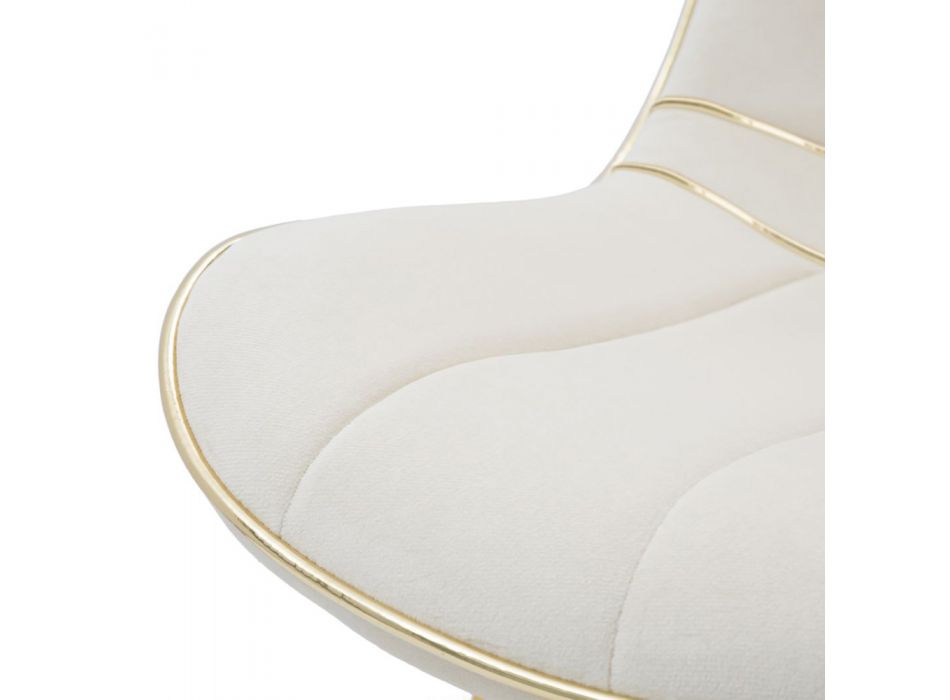 Krzesło kuchenne z tkaniny ze złotymi metalowymi nogami, 2 sztuki - Ezia Viadurini