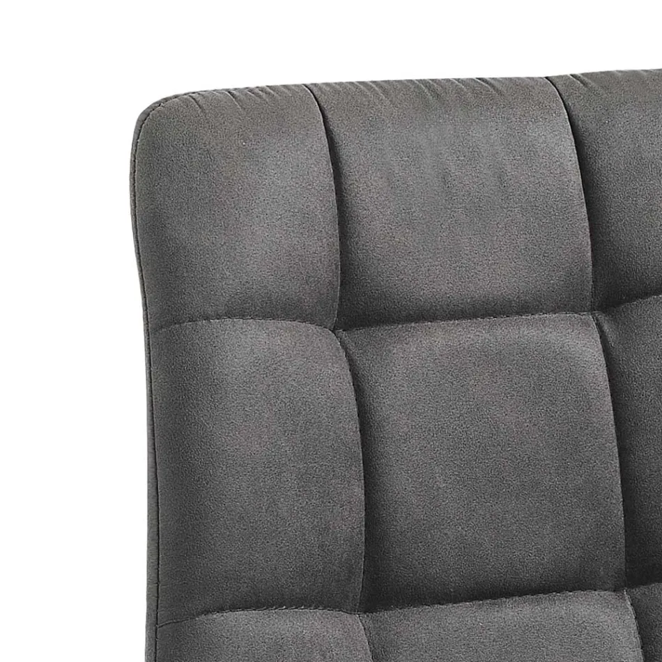 Krzesło kuchenne z tkaniny z czarnymi metalowymi nogami 4 sztuki - jasnoniebieski Viadurini