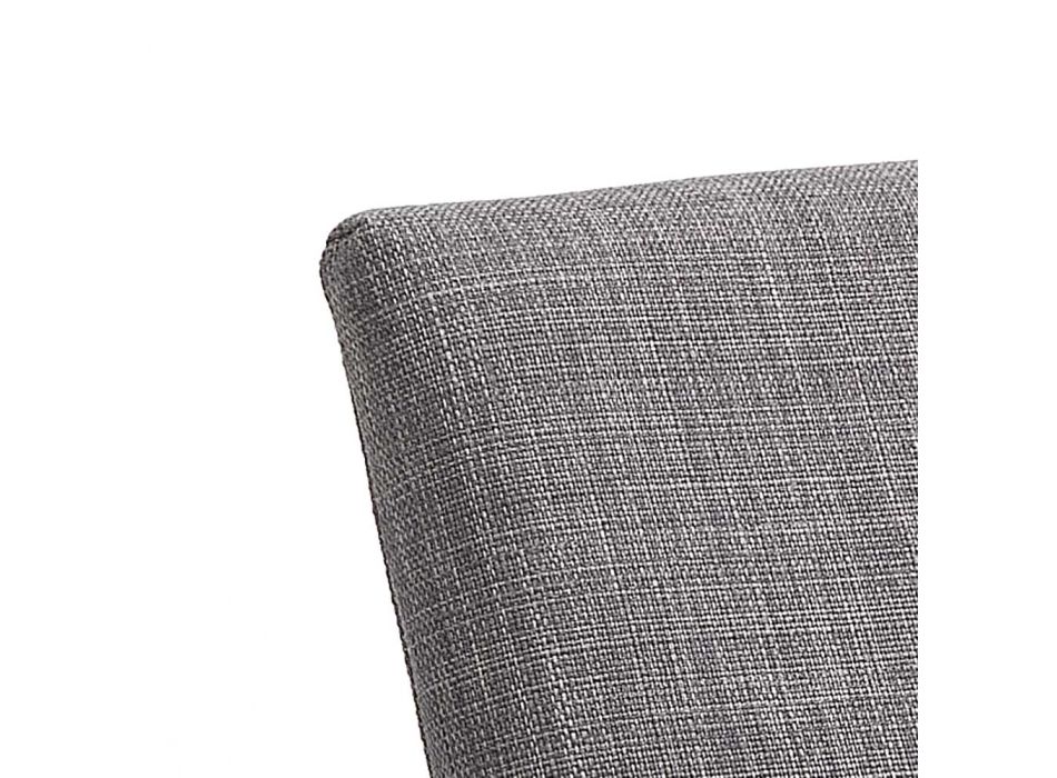 Krzesło kuchenne z szarej tkaniny z metalową podstawą 2 sztuki - migawka Viadurini