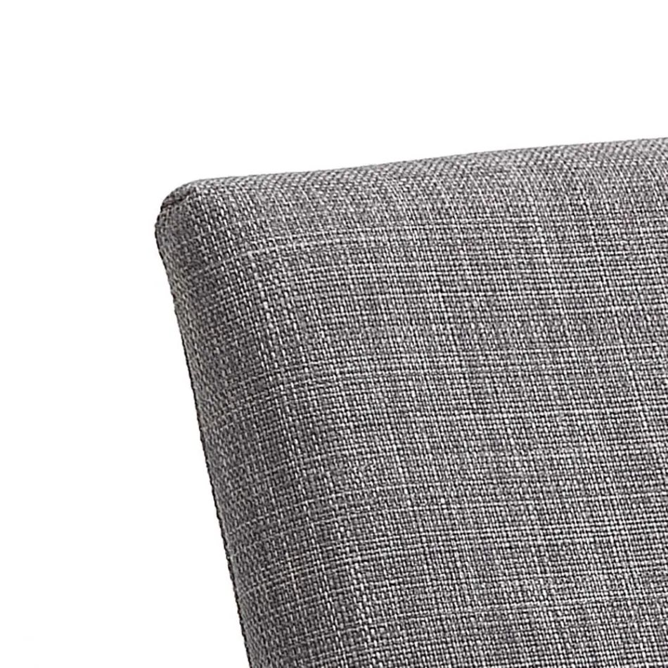 Krzesło kuchenne z szarej tkaniny z metalową podstawą 2 sztuki - migawka Viadurini