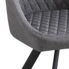 Krzesło kuchenne z szarej tkaniny i matowego czarnego metalu, 4 sztuki - Mantova Viadurini