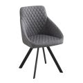 Krzesło kuchenne z szarej tkaniny i matowego czarnego metalu 4 sztuki - Mantova