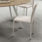 Krzesło kuchenne w całości tapicerowane ekoskórą Made in Italy, 2 sztuki - Maria Viadurini