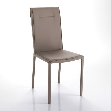 Krzesło kuchenne w pełni tapicerowane dwuczęściową skórą syntetyczną - Atenea Viadurini
