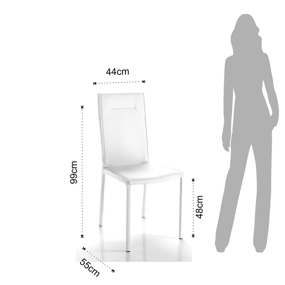 Krzesło kuchenne w pełni tapicerowane dwuczęściową skórą syntetyczną - Atenea Viadurini