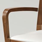 Krzesło kuchenne z drewna bukowego Siedzisko ze skóry ekologicznej z podłokietnikami - Florent Viadurini