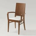 Krzesło kuchenne z drewna bukowego Siedzisko ze sztucznej skóry z podłokietnikami - Florent
