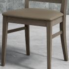 Nowoczesne krzesło kuchenne z drewna i ekoskóry Made in Italy - Taver Viadurini