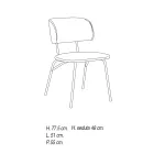 Krzesło kuchenne tapicerowane mikrofibrą Made in Italy, 2 sztuki - Rebecca Viadurini