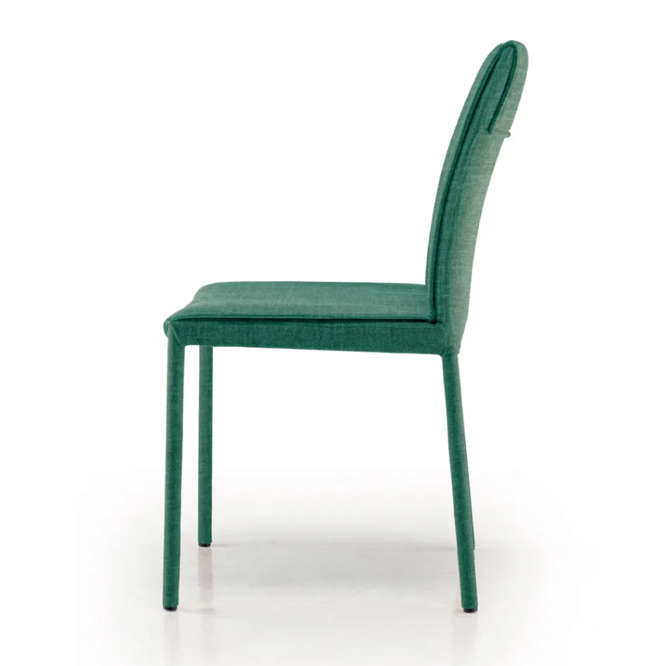 Krzesło kuchenne pokryte tkaniną Made in Italy, 4 sztuki - Monnalisa Viadurini