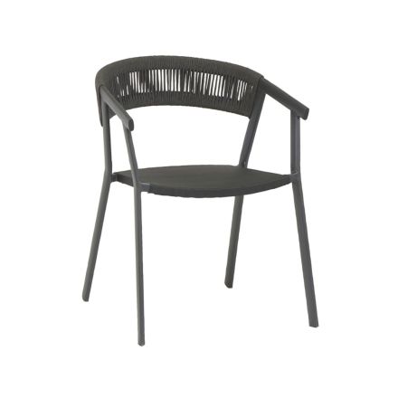 Krzesło ogrodowe z aluminiową konstrukcją i oparciem ze sznurka, 2 sztuki - Turbo Viadurini