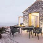 Krzesło ogrodowe z możliwością sztaplowania z siedziskiem z tkaniny, Homemotion 4 sztuki - Aleandro Viadurini