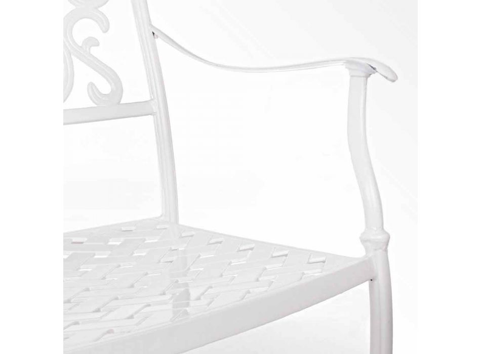 Krzesło ogrodowe do układania w stos z białego lub antracytowego aluminium, 4 sztuki - Ode Viadurini