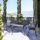 Krzesło ogrodowe do układania w stos z białego lub antracytowego aluminium, 4 sztuki - Ode Viadurini