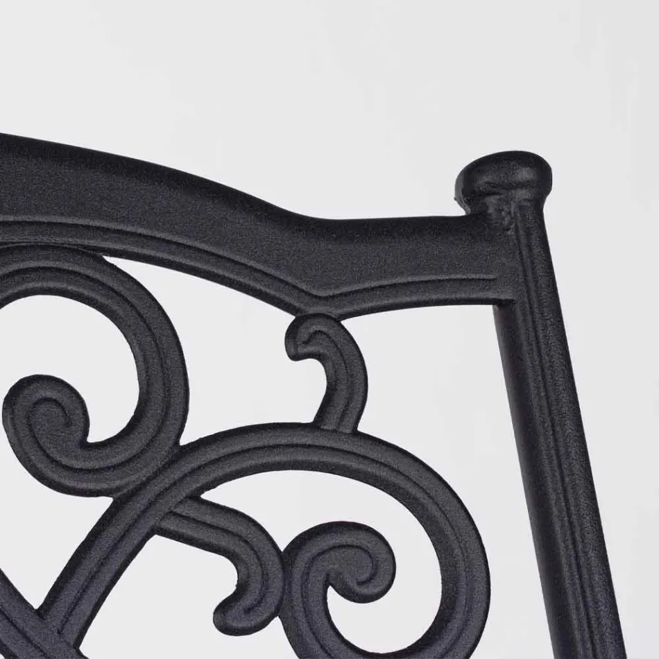 Krzesło ogrodowe do układania w stos z białego lub antracytowego aluminium, 4 sztuki - Ode Viadurini