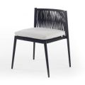 Krzesło ogrodowe do sztaplowania z aluminium i liny Made in Italy - Nymeria