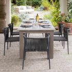 Krzesło ogrodowe do sztaplowania z aluminium i liny Made in Italy - Nymeria Viadurini
