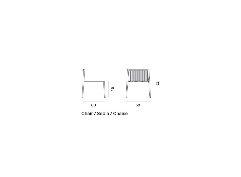 Krzesło ogrodowe do sztaplowania z aluminium i liny Made in Italy - Nymeria Viadurini