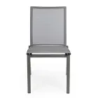 Krzesło ogrodowe z możliwością sztaplowania z aluminium i tkaniny, Homemotion 4 sztuki - Serge Viadurini