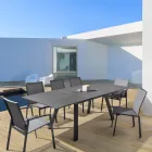 Krzesło ogrodowe z możliwością sztaplowania z aluminium i tkaniny, Homemotion 4 sztuki - Serge Viadurini