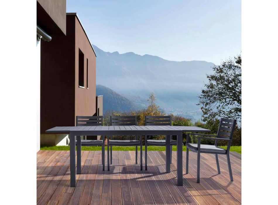 Krzesło ogrodowe Homemotion z możliwością układania w stosy, 4 sztuki - Carina Viadurini
