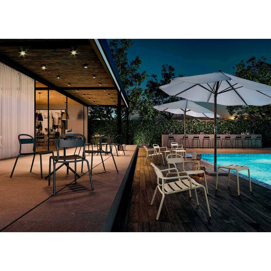 Aluminiowe krzesło do ustawiania w stosy Made in Italy, 2 sztuki - Shyla Viadurini