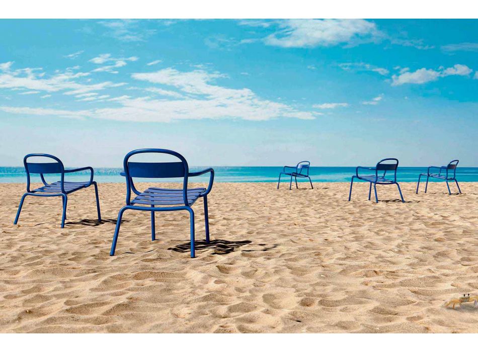 Aluminiowe krzesło do ustawiania w stosy Made in Italy, 2 sztuki - Shyla Viadurini