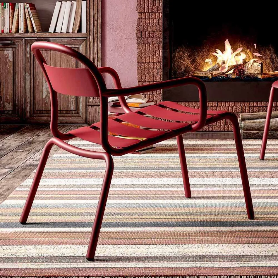 Aluminiowe krzesło do ustawiania w stosy Made in Italy, 2 sztuki - Shyla Viadurini