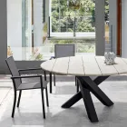 Krzesło ogrodowe z możliwością sztaplowania z malowanego aluminium, Homemotion, 4 sztuki - Vicki Viadurini