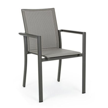 Krzesło ogrodowe z możliwością sztaplowania z malowanego aluminium, Homemotion, 4 sztuki - Vicki Viadurini