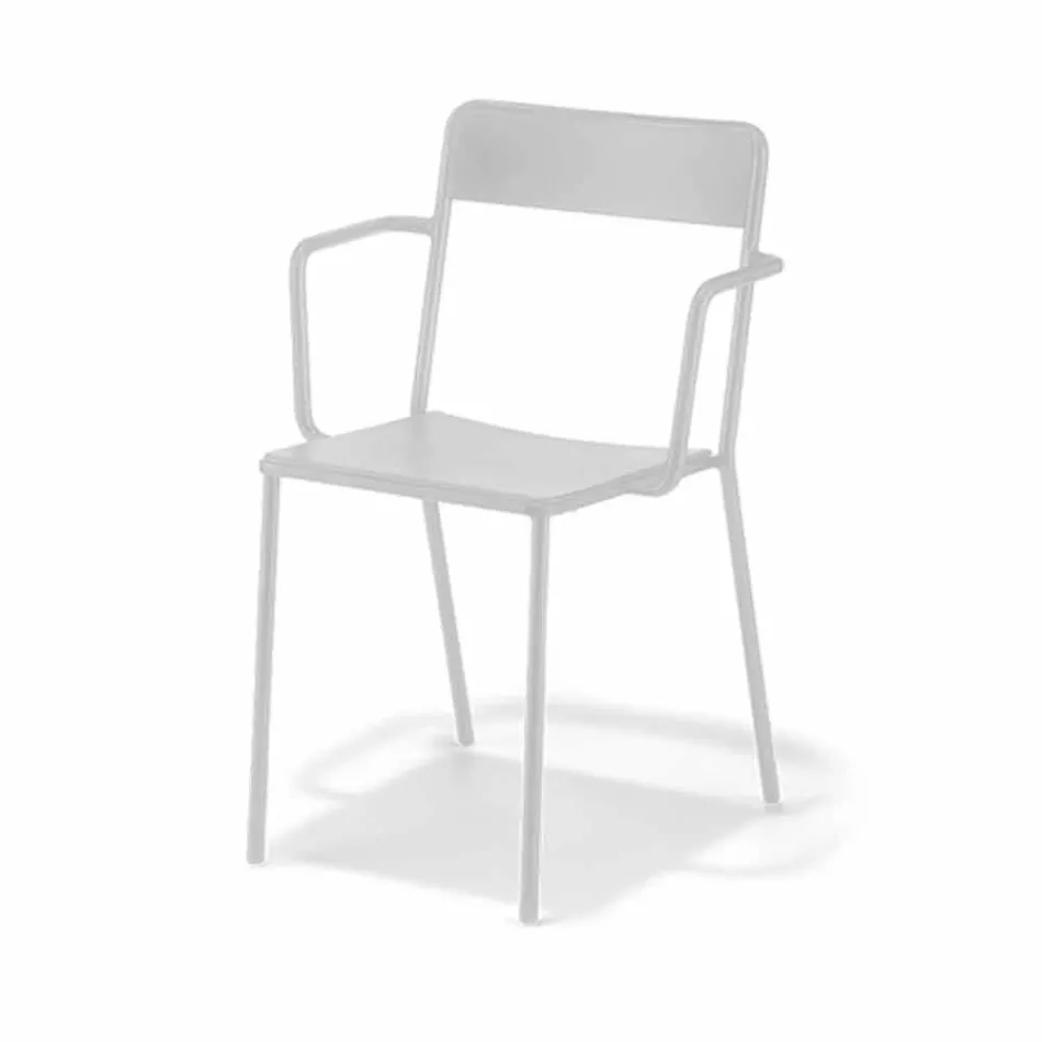 Metalowe krzesło do ustawiania w stosy Made in Italy, 4 sztuki - Xylia Viadurini