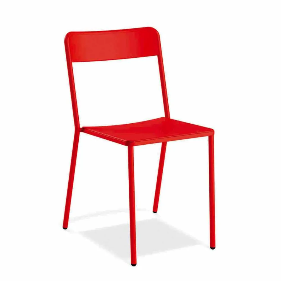 Metalowe krzesło do ustawiania w stosy Made in Italy, 4 sztuki - Xylia Viadurini