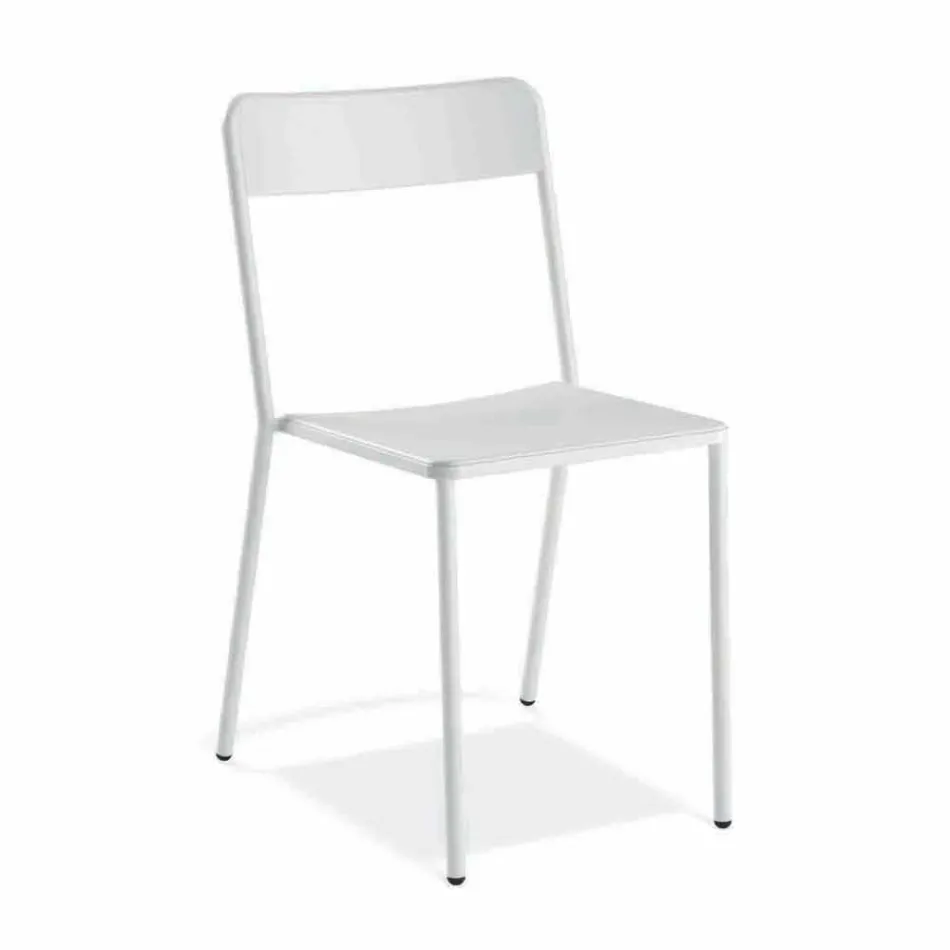 Metalowe krzesło do ustawiania w stosy Made in Italy, 4 sztuki - Xylia Viadurini