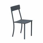 Krzesło ogrodowe do układania w stosy z malowanego metalu Made in Italy, 4 sztuki - tiul Viadurini