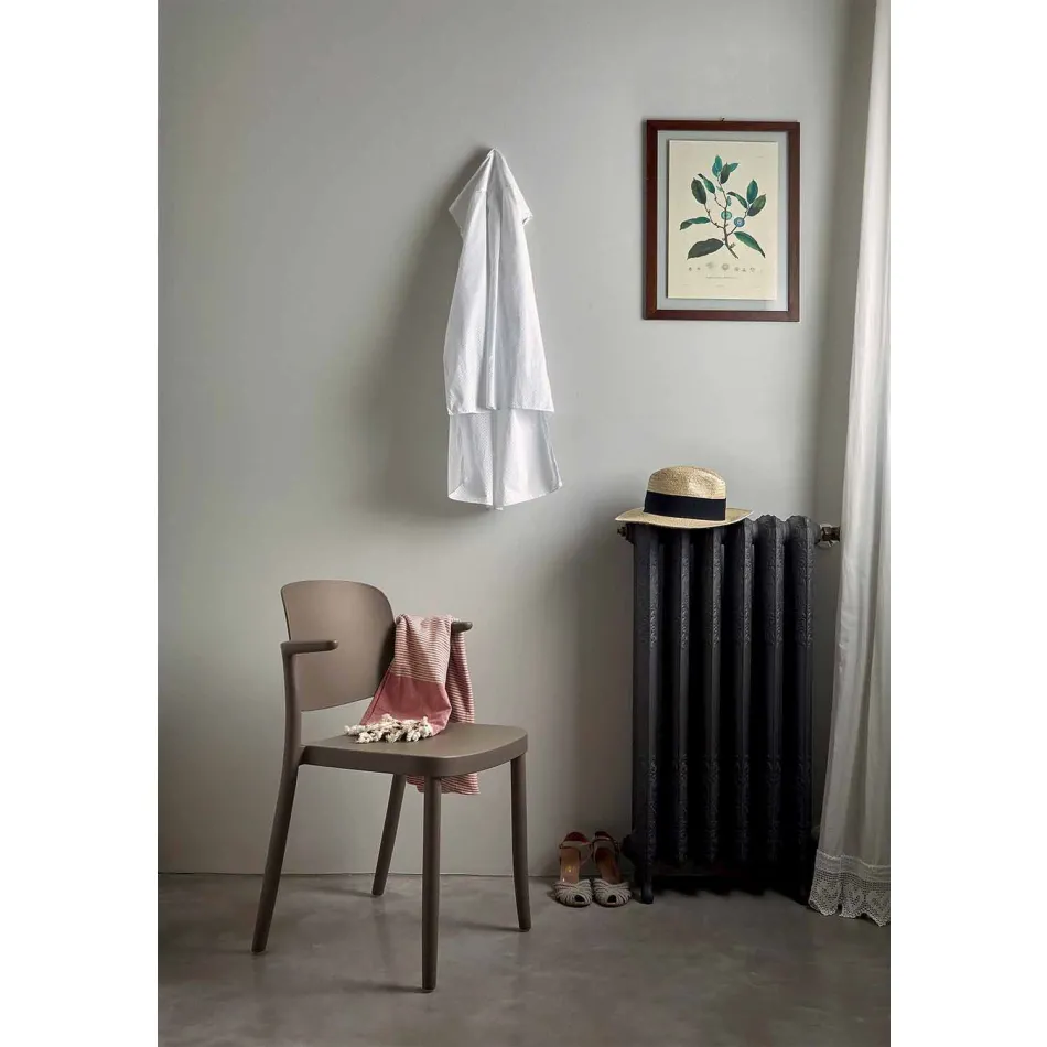 Krzesło ogrodowe z możliwością układania w stosy wykonane z polipropylenu Wykonane we Włoszech, 4 sztuki - Bertina Viadurini