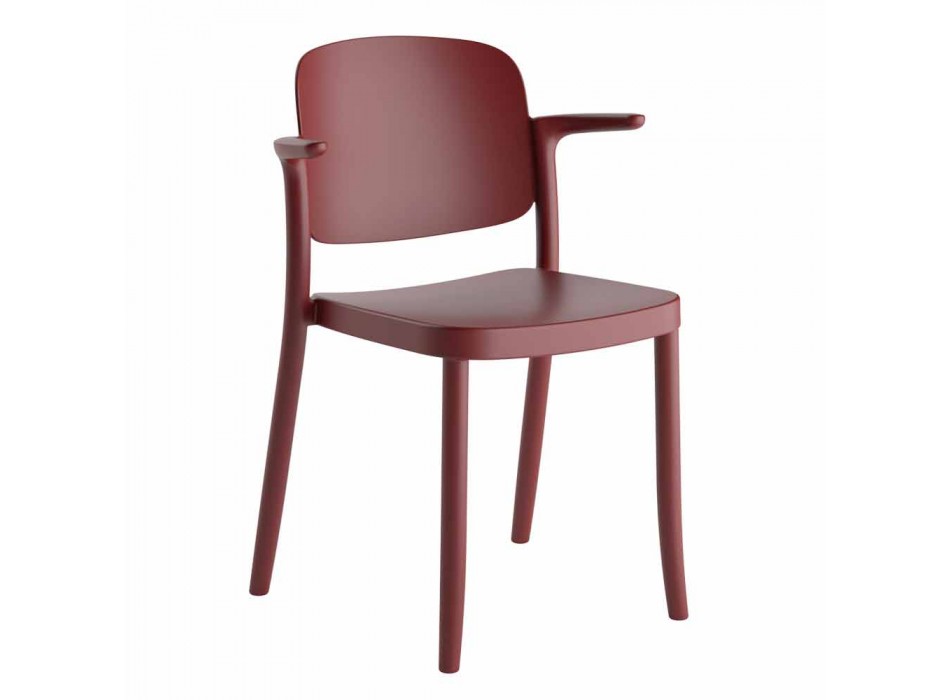 Krzesło ogrodowe z możliwością układania w stosy wykonane z polipropylenu Wykonane we Włoszech, 4 sztuki - Bertina Viadurini