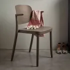 Krzesło ogrodowe z możliwością układania w stosy wykonane z polipropylenu Wykonane we Włoszech, 4 sztuki - Bertina Viadurini