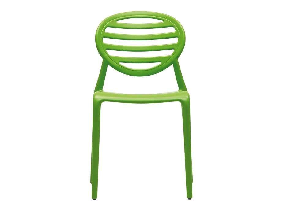 Krzesło ogrodowe do układania w stosy z technopolimeru Made in Italy 6 sztuk - Rosaria Viadurini