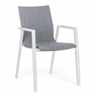 Krzesło ogrodowe z możliwością układania w stosy z tkaniny i aluminium, 4 sztuki - Kyo Viadurini