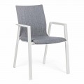 Krzesło ogrodowe z możliwością układania w stosy z tkaniny i aluminium, 4 sztuki - Kyo