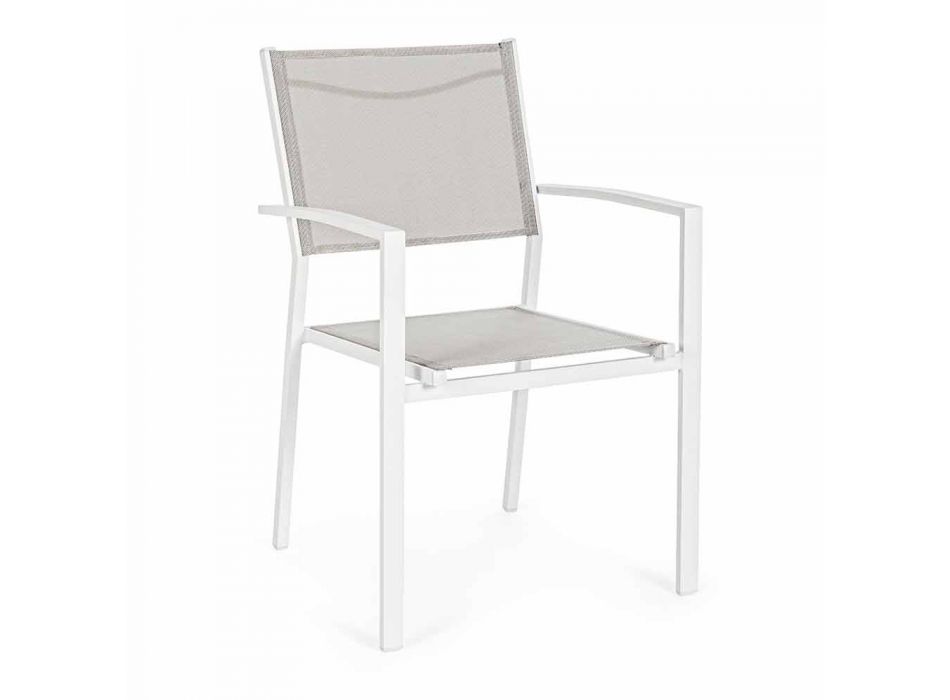 Krzesło ogrodowe do układania w stos w Textilene Homemotion, 6 sztuk - Narcissa Viadurini
