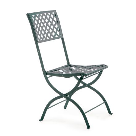 Składane krzesło ogrodowe ze stali ocynkowanej Made in Italy 2 sztuki - Selvaggia Viadurini